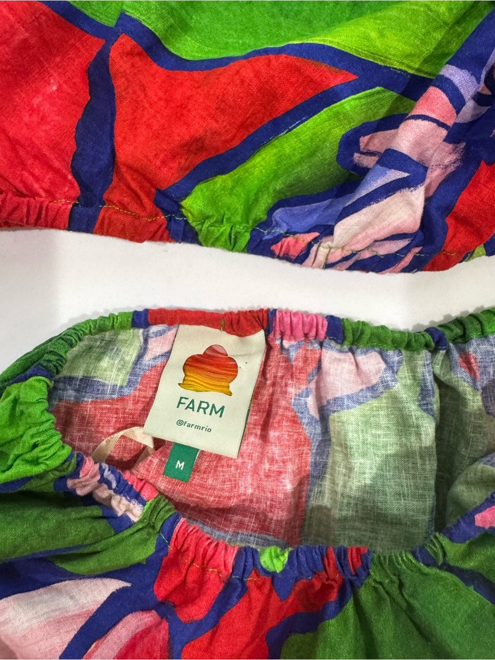 Farm Rio One Shoulder Open Waist Tropical Bunch Midi Dress Linen Blend Size M - Picture 8 of 13